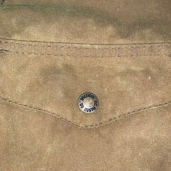 vtg Filson Tin Cloth Upland Game Field Jacket USA Made Size Medium Rear Pocket - Picture 2 of 13